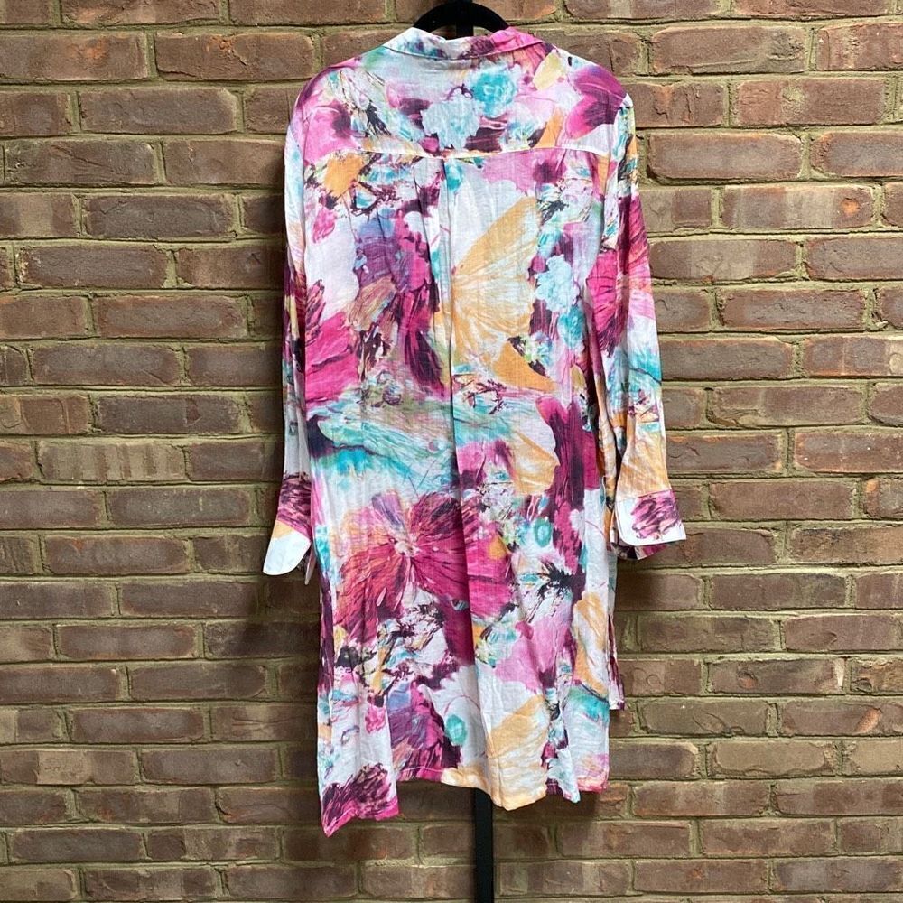 Creation Multi Color Button Down Tunic Size XL NWT - Picture 6 of 8